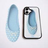 [Glass] blue dot shoes case 