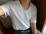 Perfect U Neck Short Sleeve T Shirt (4color)