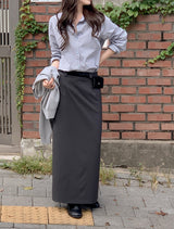 [SHOPPERMADE] Classic Mood Low-rise Maxi Skirt (2color)