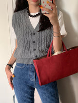 Dinker Twisted V-Knit Vest