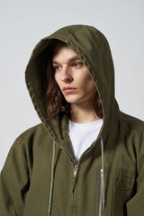 Work hood zip-up jacket