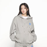 25SS BOX BASIC LOGO HOODIE ZIP UP MELLANGE