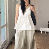 Hoteon heart-neck flare strap layered blouse tank top