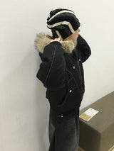 ザンストライプピーチフリースバルーンデニム (2c)
