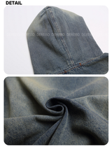 Noir Vintage Denim Hooded T-Shirt
