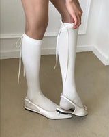 salt ribbon strap knee socks