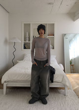 テンセル長袖Tシャツ