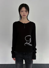 ホットフィックスロゴスリムT (Black)
