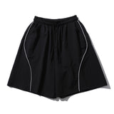 CURVE LINE TRACK HALF PANTS BLACK