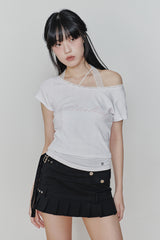 ペタラインレースTEE white