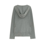 Hooded ribbon cardigan (Gray)