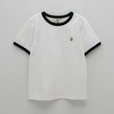 (T-6872)カラーリングエンブロイダリーTシャツ