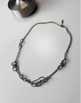 Double Layered Necklace [ Silver ] 