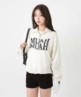 JACQUARD KNIT ZIPUP CARDIGAN [2color]