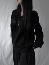 basic V-neck knit (2color)