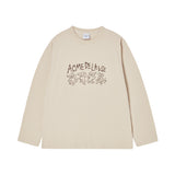 25SS ダンシングベアロゴロングスリーブTシャツ ダークベージュ