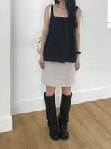 Low rise button midi skirt (one color)