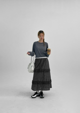 [MADE] Bessian Summer Knit Feel Crop Long Sleeve T-shirt