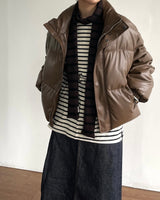 Mute Leather Short Padding Down Jumper 3C