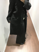 ファインウールチェックロングコート (2color)