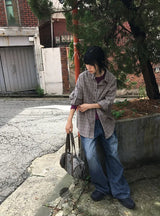 26FW★ [BAONHAUS] Kurenin Roll-up Check Shirt