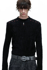 Embellished Padded Shoulder Long Sleeve
