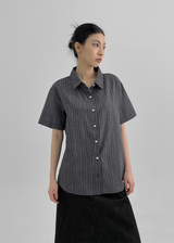 [MADE] Robyou Loose Fit Striped Short Sleeve Shirt