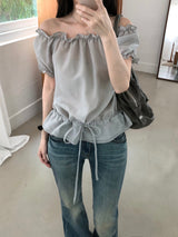 Powder Off-Shoulder Blouse (3 colors)