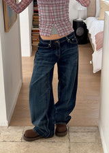 INDIGO LOW DENIM PANTS