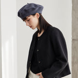 VARZAR Cursive Logo Wool Beret / Gray