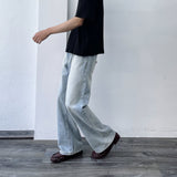 Bleached Wide-Leg Jeans