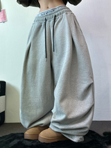 パラシュートツーピンタックバルーンロングワイドパンツ 🖤🩶💜🤎🩷5COLOR
