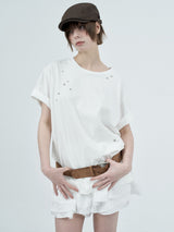 leo lace can-can skirt / white