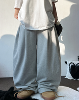 10000SOLD❤ FRONT TWO PINTUCK BALLOON WIDE  OVER PANTS 🩶🖤2COLOR 🩶S-XL