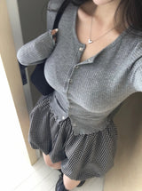 スリムボタンロングスリーブカーディガン