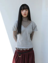 ラップ シャーリング トップ(GREY)