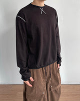 Waffle Crop Long Sleeve Tee