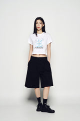 25SSナインティーズレトロバニーウーマンショートスリーブTシャツ ホワイト