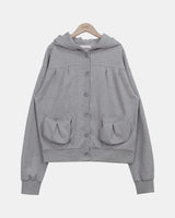 Lamin Pocket Hooded Cardigan