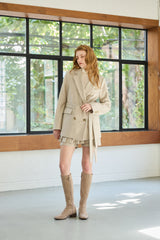 CLASSY HERRINGBONE WOOL JACKET / IVORY