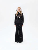 13DE MARZO Base Wide Flare Pants Black