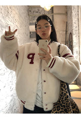wool quilting base ball jumper jacket