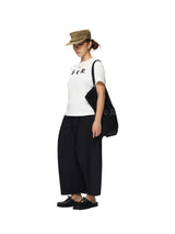 6CRAYON Black French Lotus Waist Drawstring Wide Leg Casual Shorts