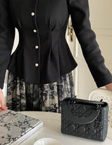 Sophian Wool Peplum Pintuck Jacket Blouse