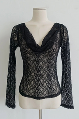 カウルネック レーストップス (BLACK)