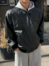 Core leather herrington jacket