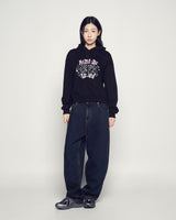 25FW WOMAN HAND SKETCH CROP HOODIE DARK BROWN