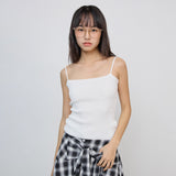 Ribbed knit top_ivory