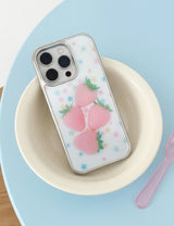 【MADE】Milky Strawberry Star Silver Bumper Case