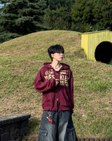 イブオーバーサイズツーウェイフーディージップアップ